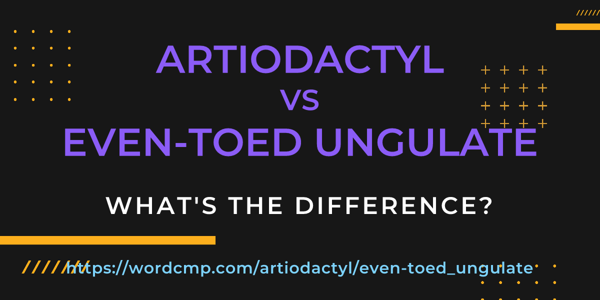 Difference between artiodactyl and even-toed ungulate