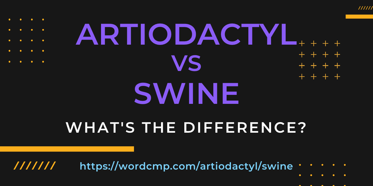 Difference between artiodactyl and swine