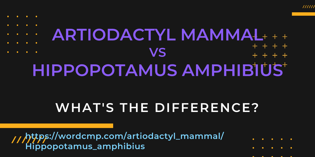 Difference between artiodactyl mammal and Hippopotamus amphibius