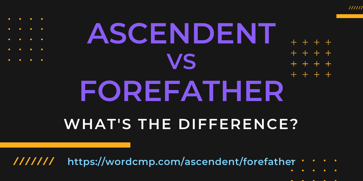 Difference between ascendent and forefather