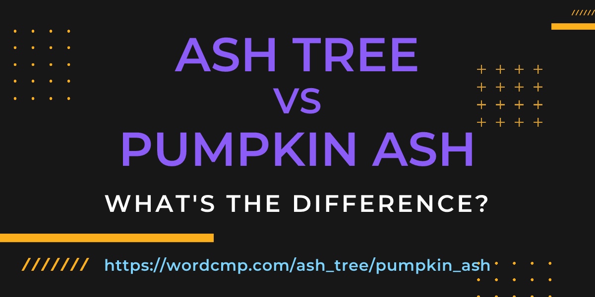 Difference between ash tree and pumpkin ash