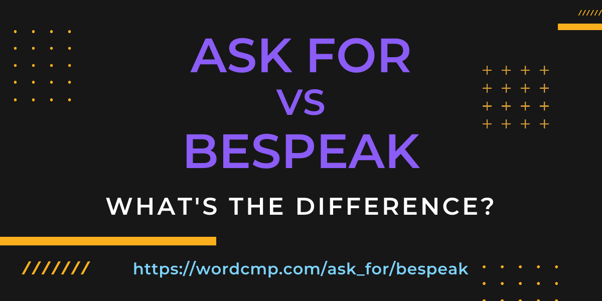 Difference between ask for and bespeak