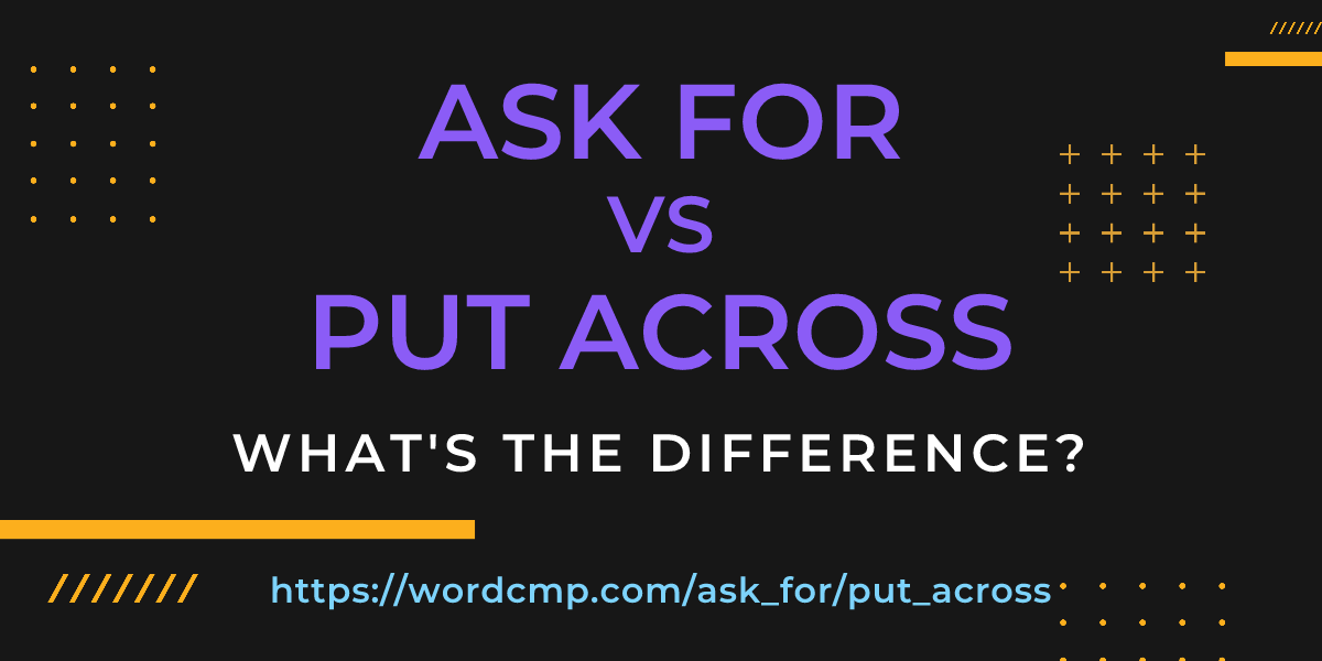 Difference between ask for and put across