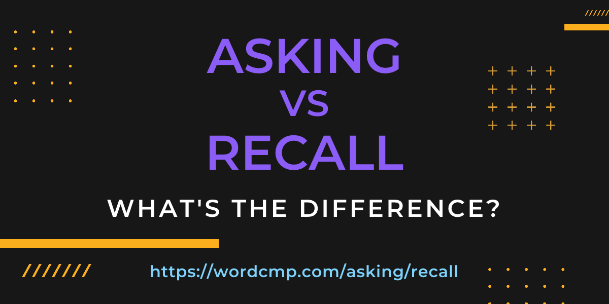 Difference between asking and recall