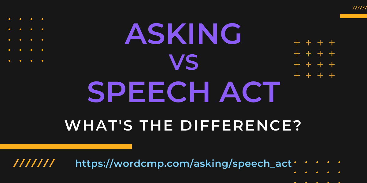 Difference between asking and speech act