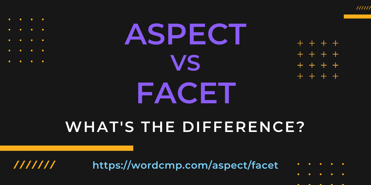 Difference between aspect and facet