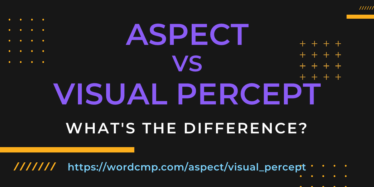 Difference between aspect and visual percept