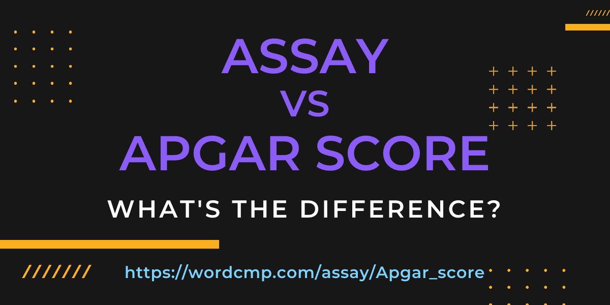 Difference between assay and Apgar score