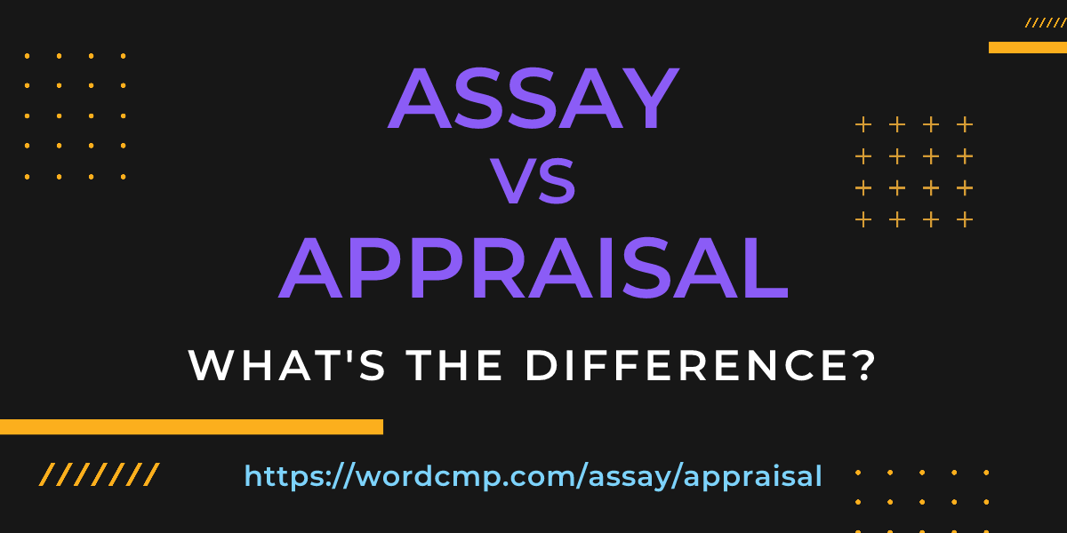 Difference between assay and appraisal