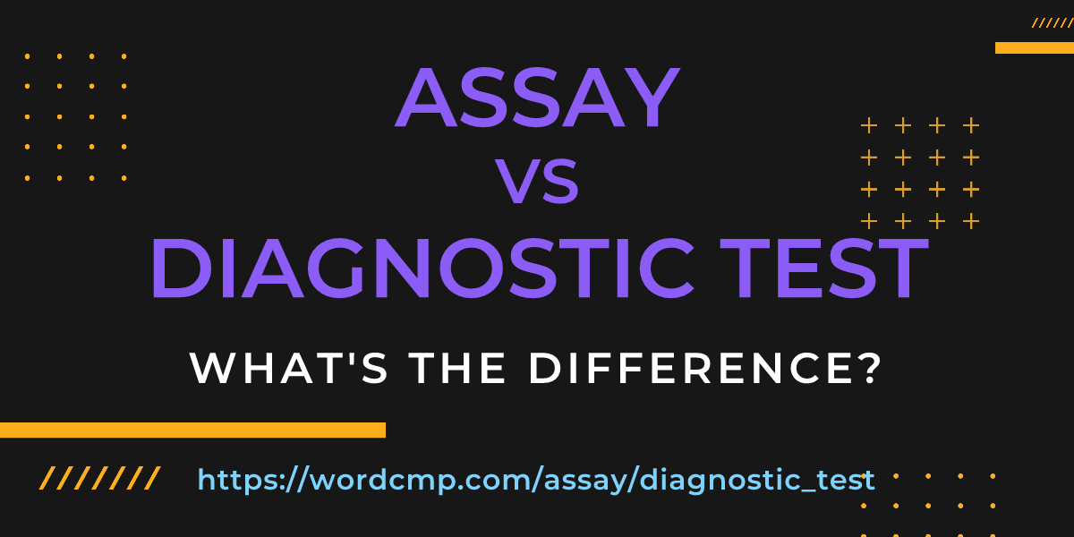 Difference between assay and diagnostic test