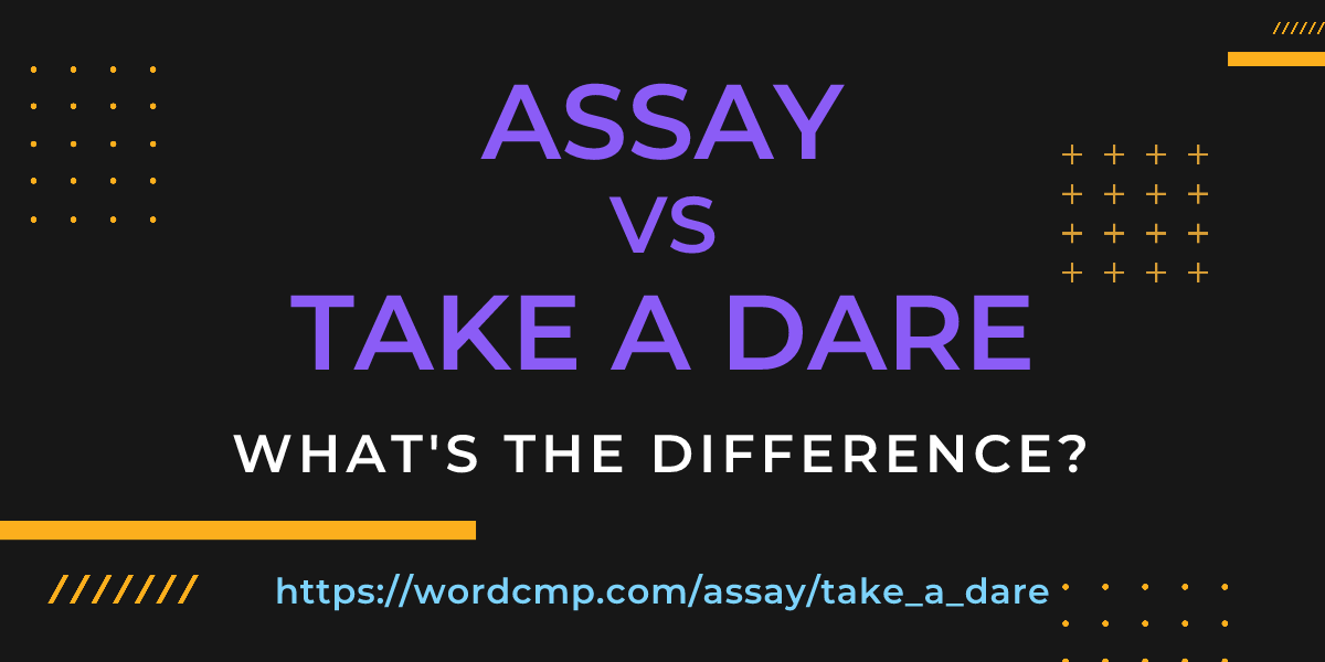 Difference between assay and take a dare