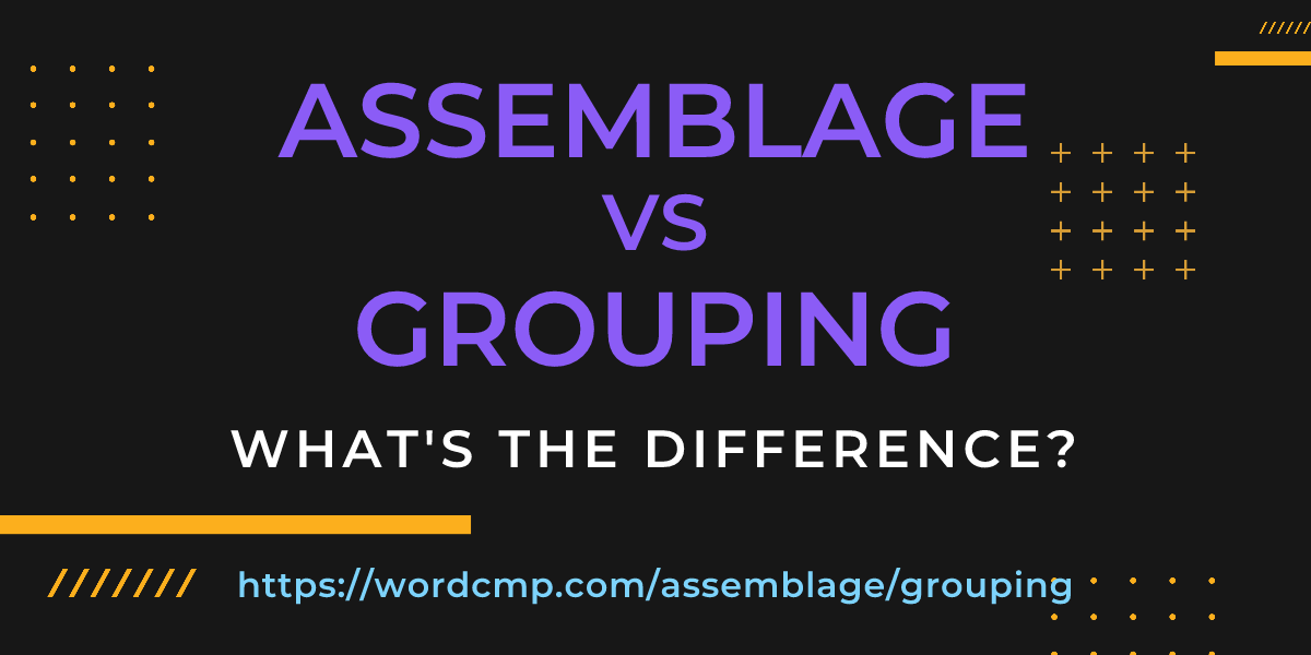 Difference between assemblage and grouping
