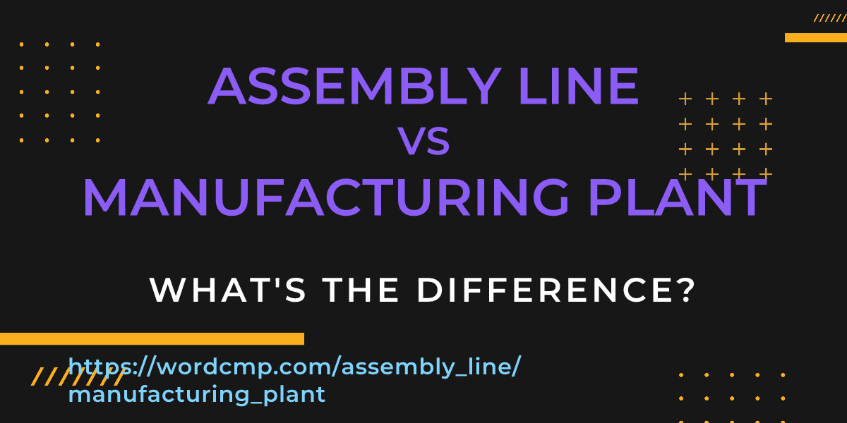 Difference between assembly line and manufacturing plant