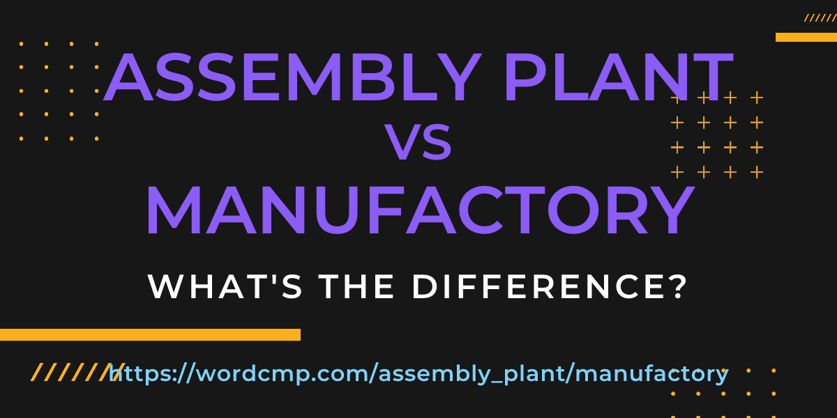 Difference between assembly plant and manufactory