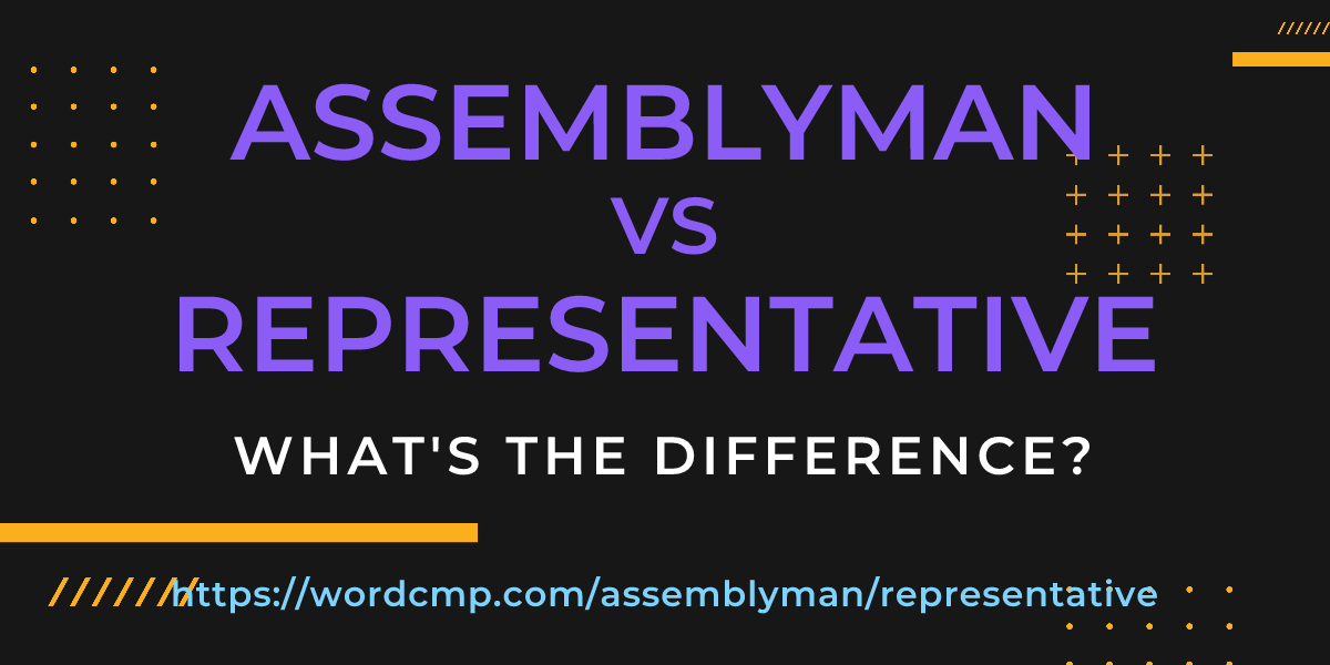 Difference between assemblyman and representative