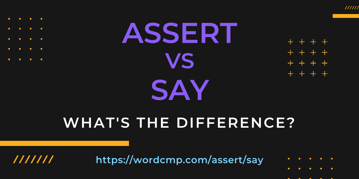 Difference between assert and say