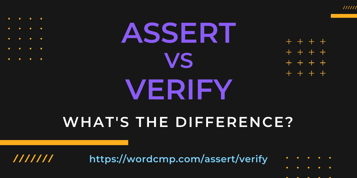 Difference between assert and verify