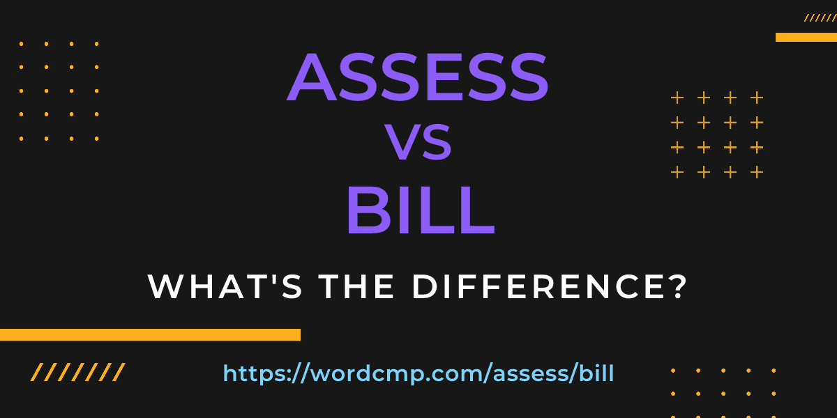 Difference between assess and bill