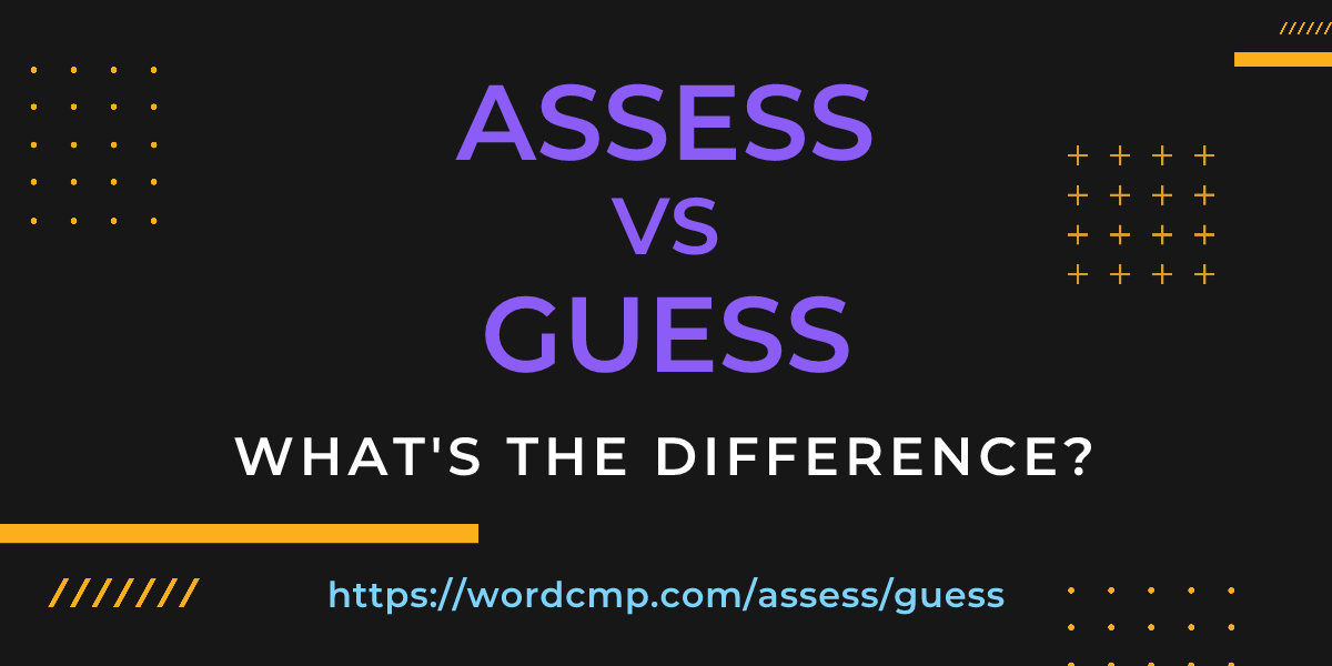 Difference between assess and guess