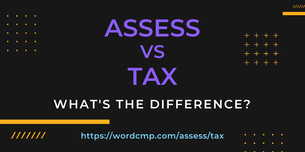 Difference between assess and tax