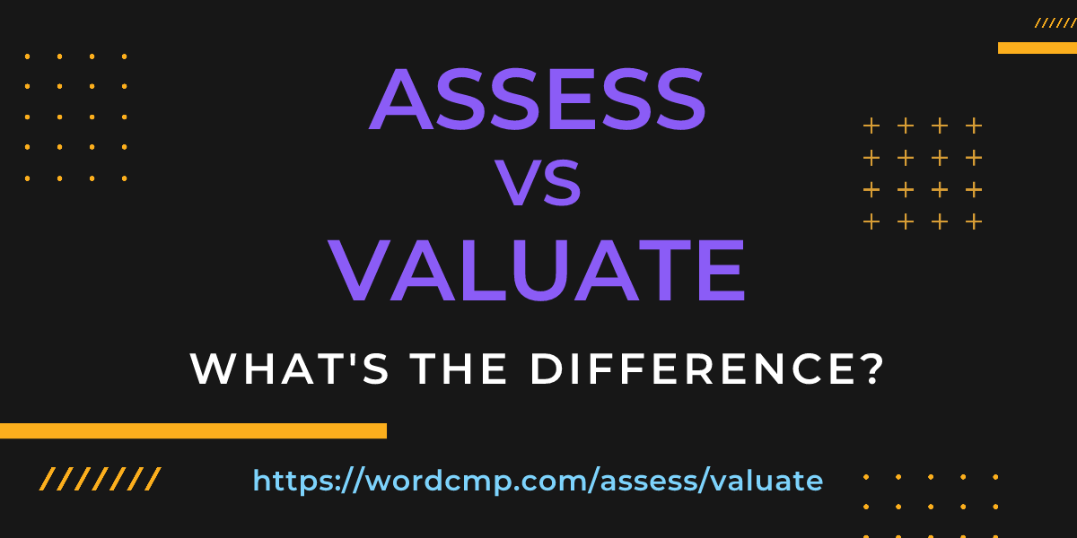 Difference between assess and valuate