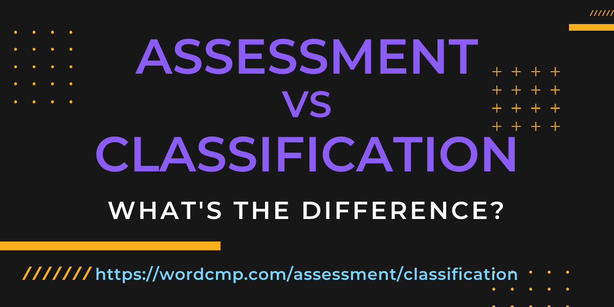 Difference between assessment and classification