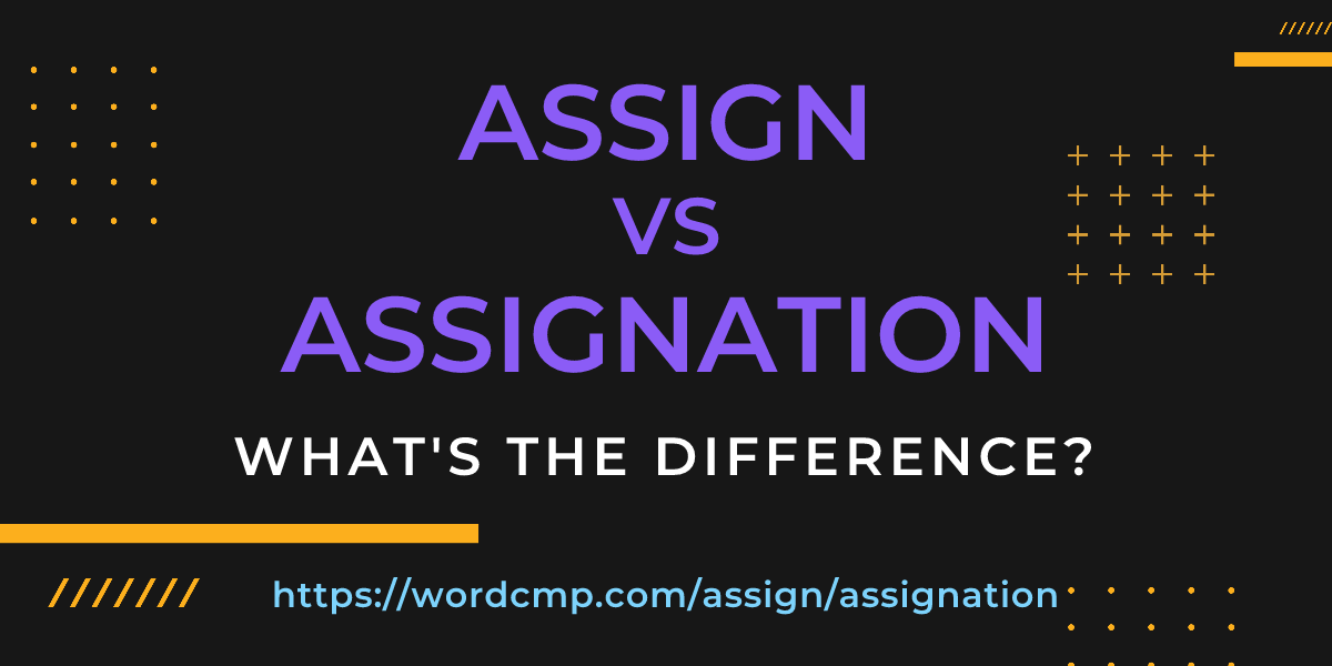 Difference between assign and assignation