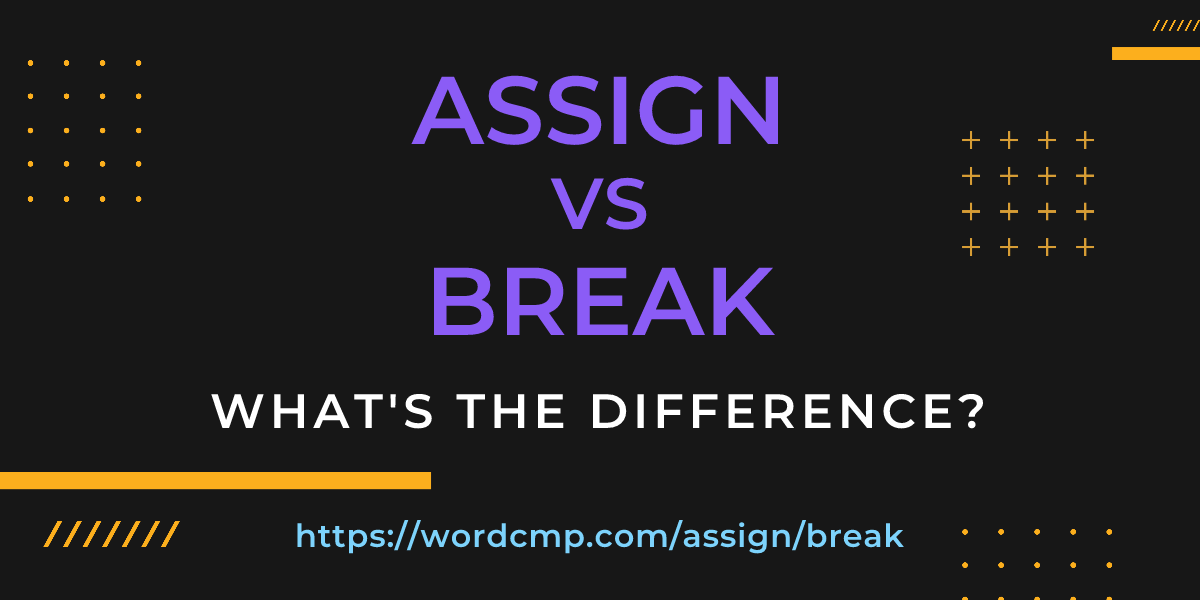 Difference between assign and break