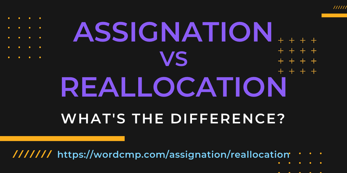 Difference between assignation and reallocation
