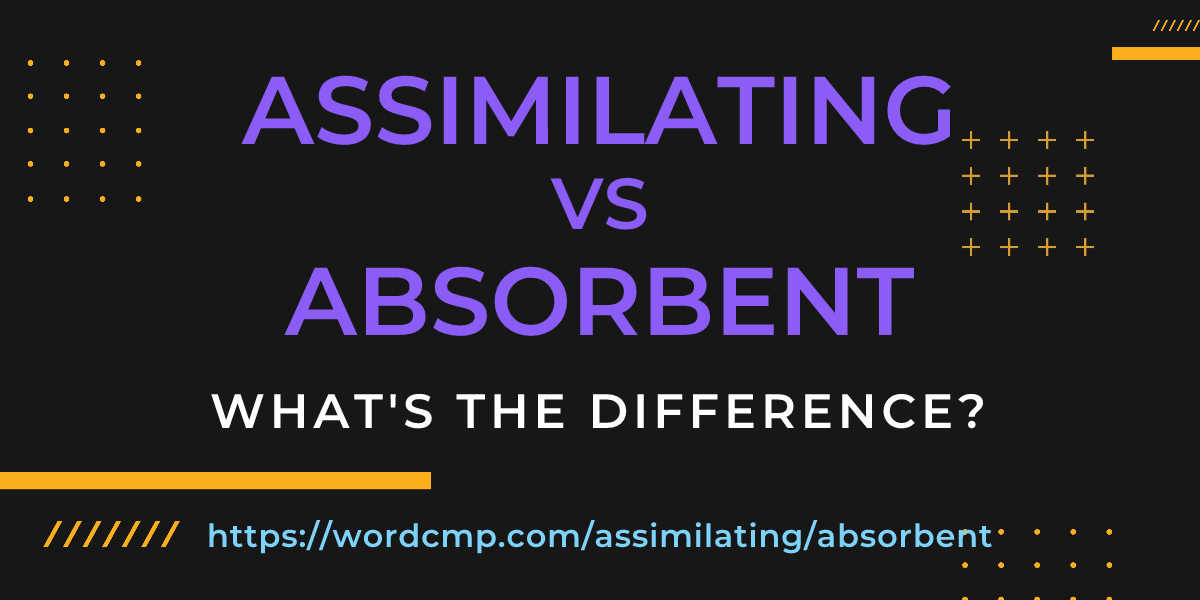 Difference between assimilating and absorbent