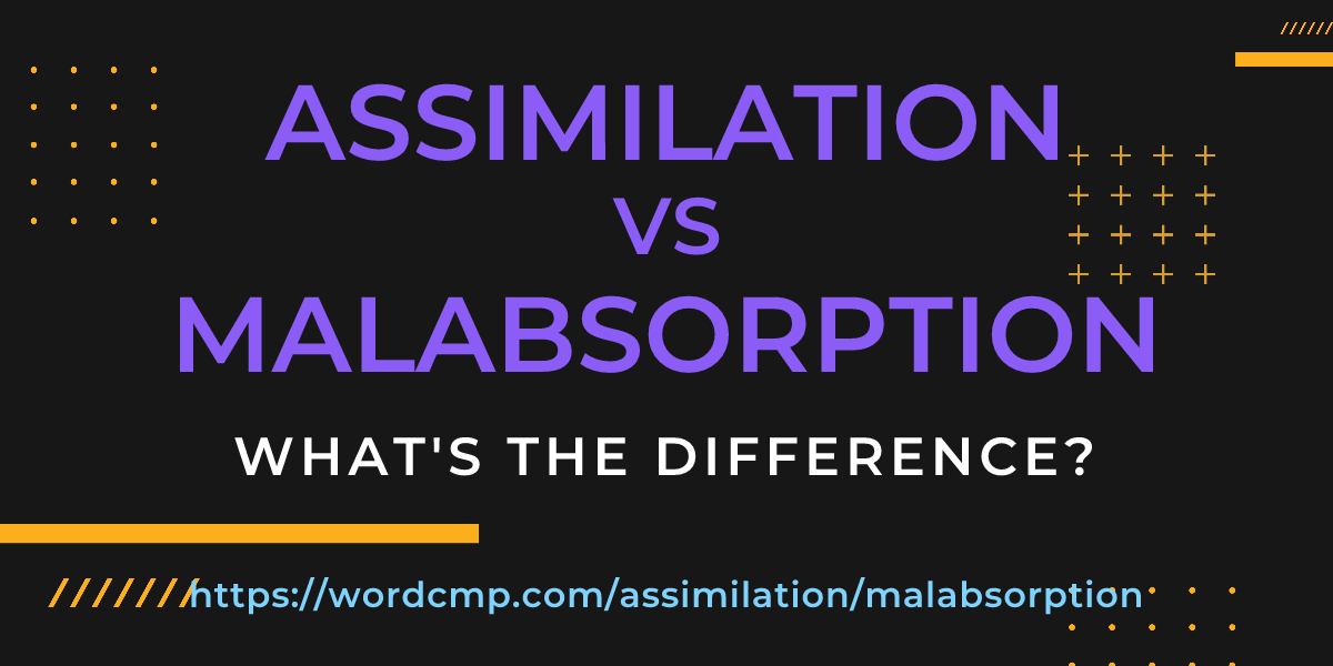 Difference between assimilation and malabsorption