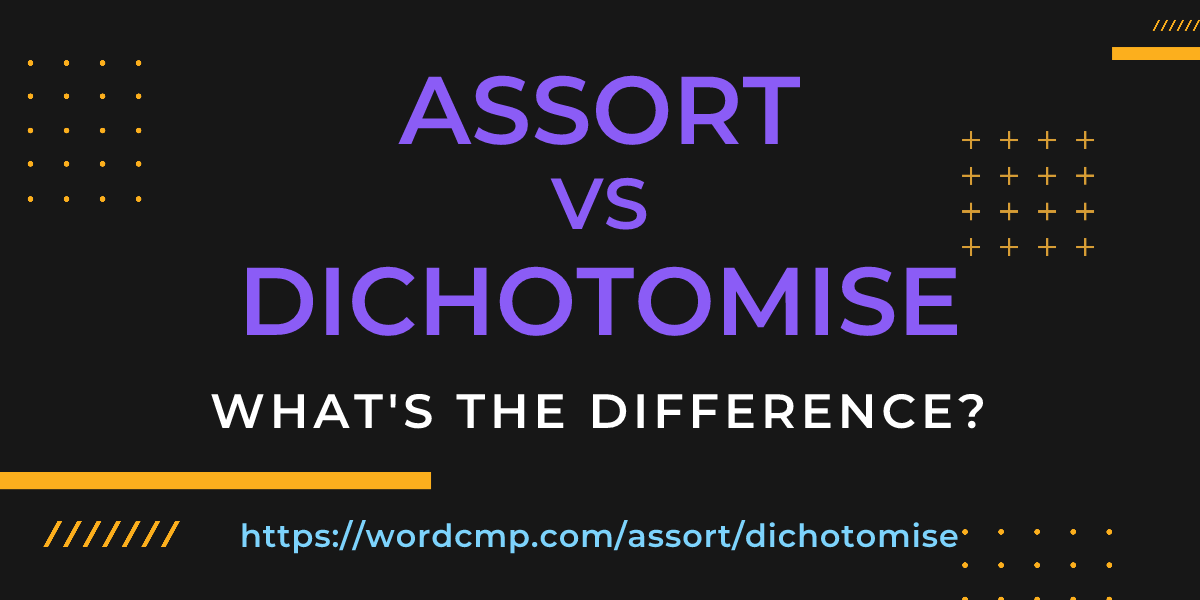 Difference between assort and dichotomise