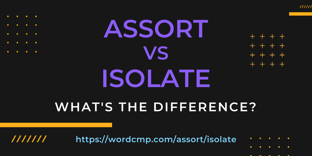 Difference between assort and isolate