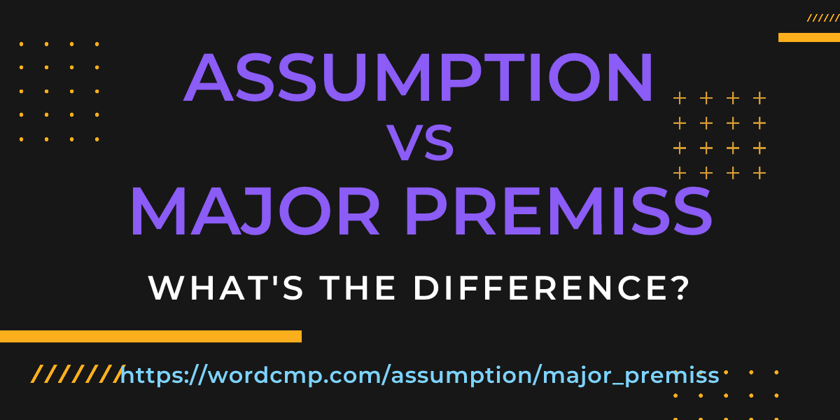 Difference between assumption and major premiss