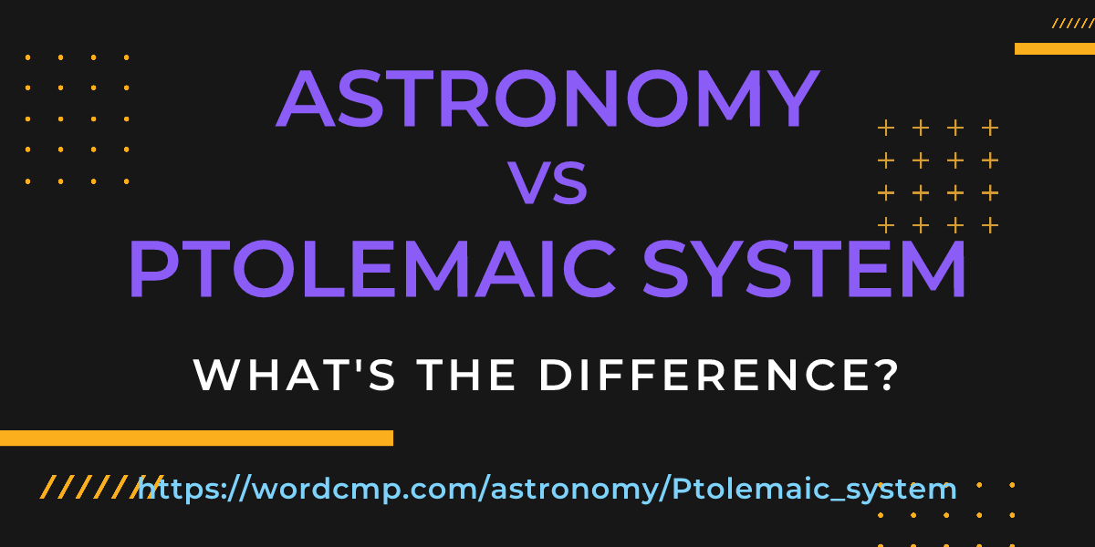 Difference between astronomy and Ptolemaic system