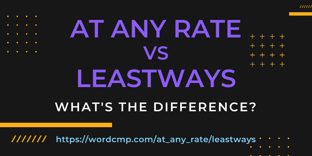 Difference between at any rate and leastways