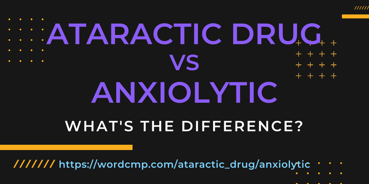 Difference between ataractic drug and anxiolytic