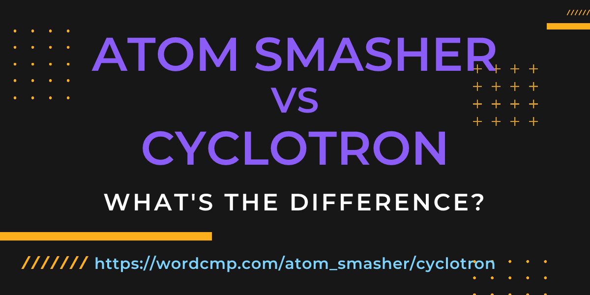Difference between atom smasher and cyclotron