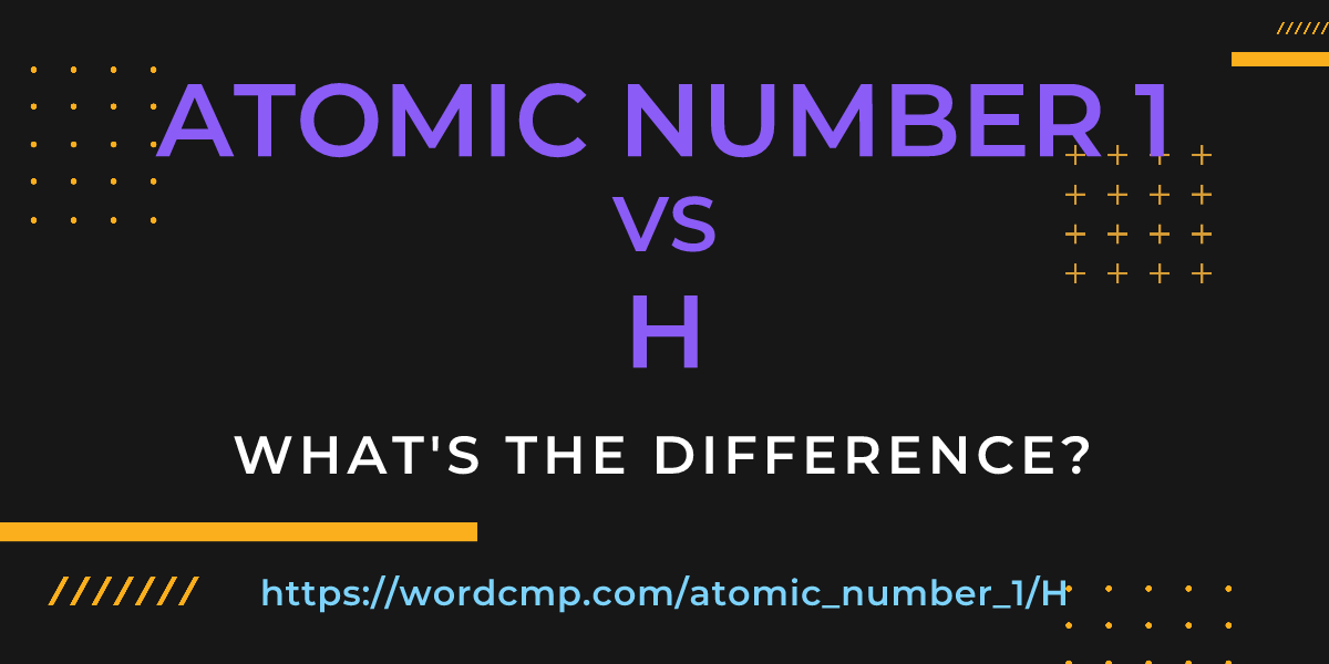 Difference between atomic number 1 and H