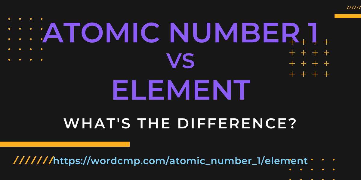Difference between atomic number 1 and element