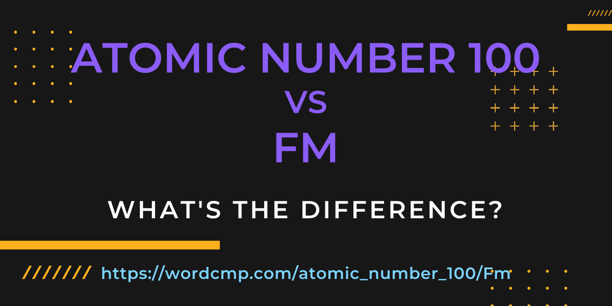 Difference between atomic number 100 and Fm