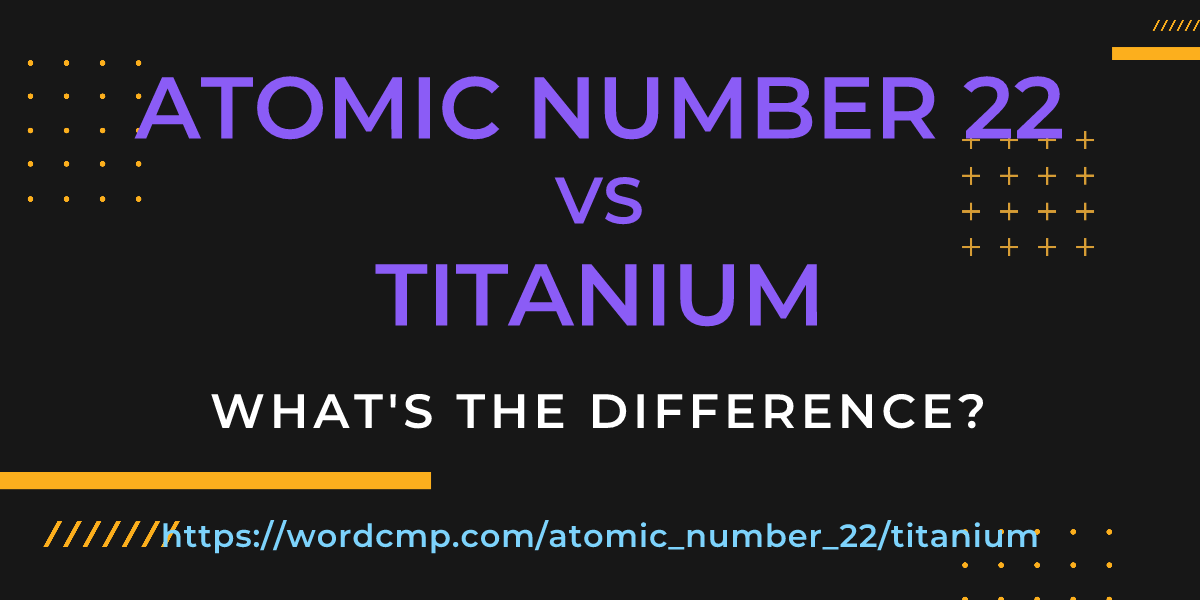 Difference between atomic number 22 and titanium
