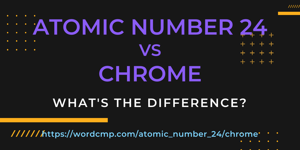 Difference between atomic number 24 and chrome
