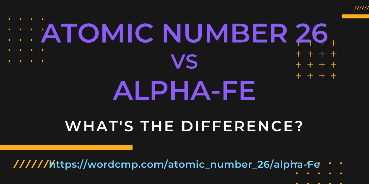 Difference between atomic number 26 and alpha-Fe