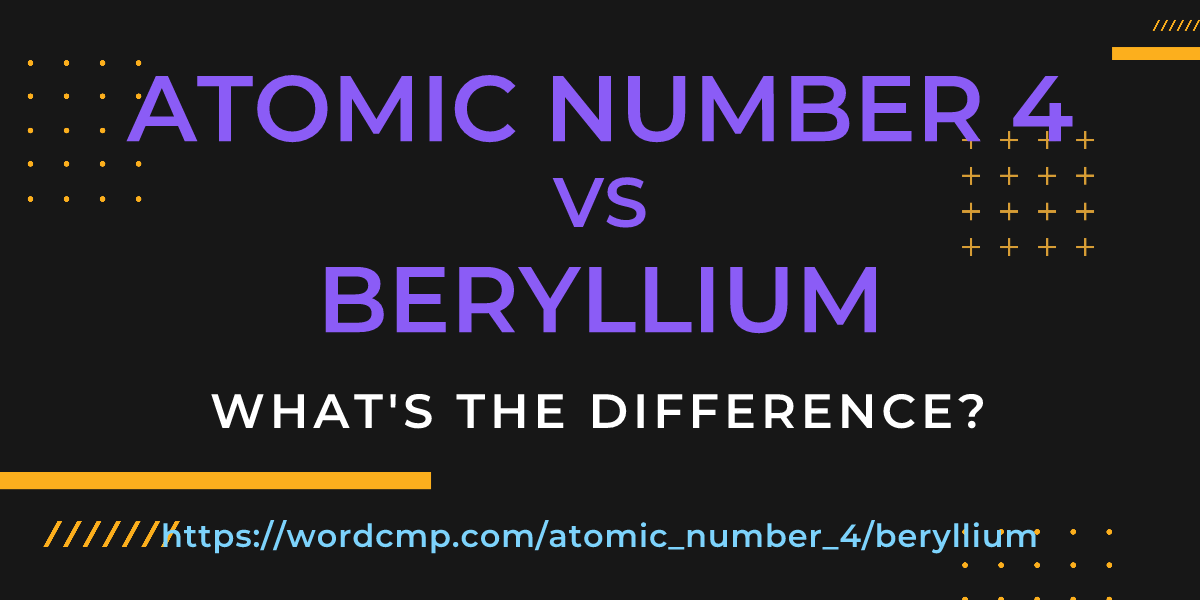 Difference between atomic number 4 and beryllium