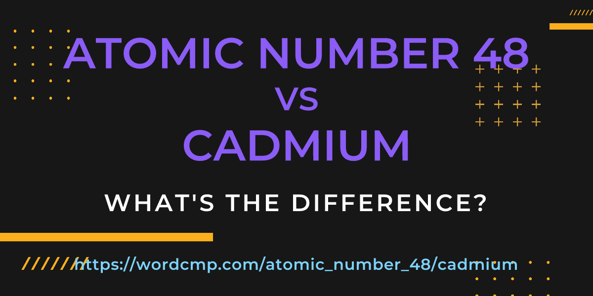 Difference between atomic number 48 and cadmium