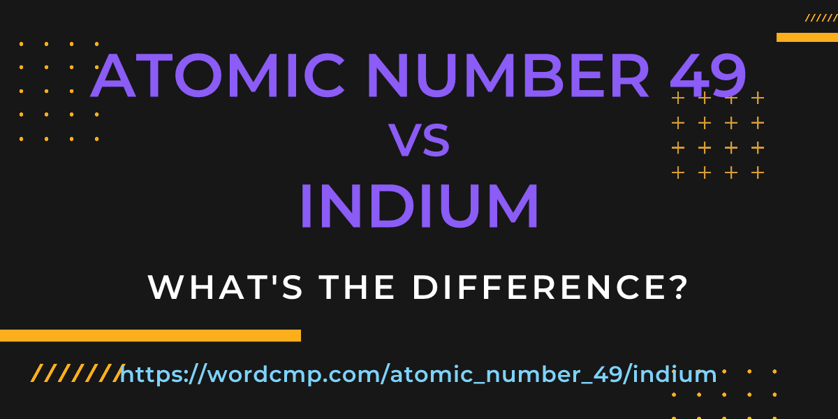 Difference between atomic number 49 and indium