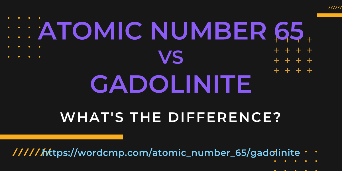Difference between atomic number 65 and gadolinite