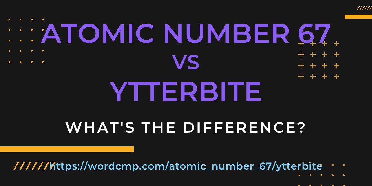 Difference between atomic number 67 and ytterbite