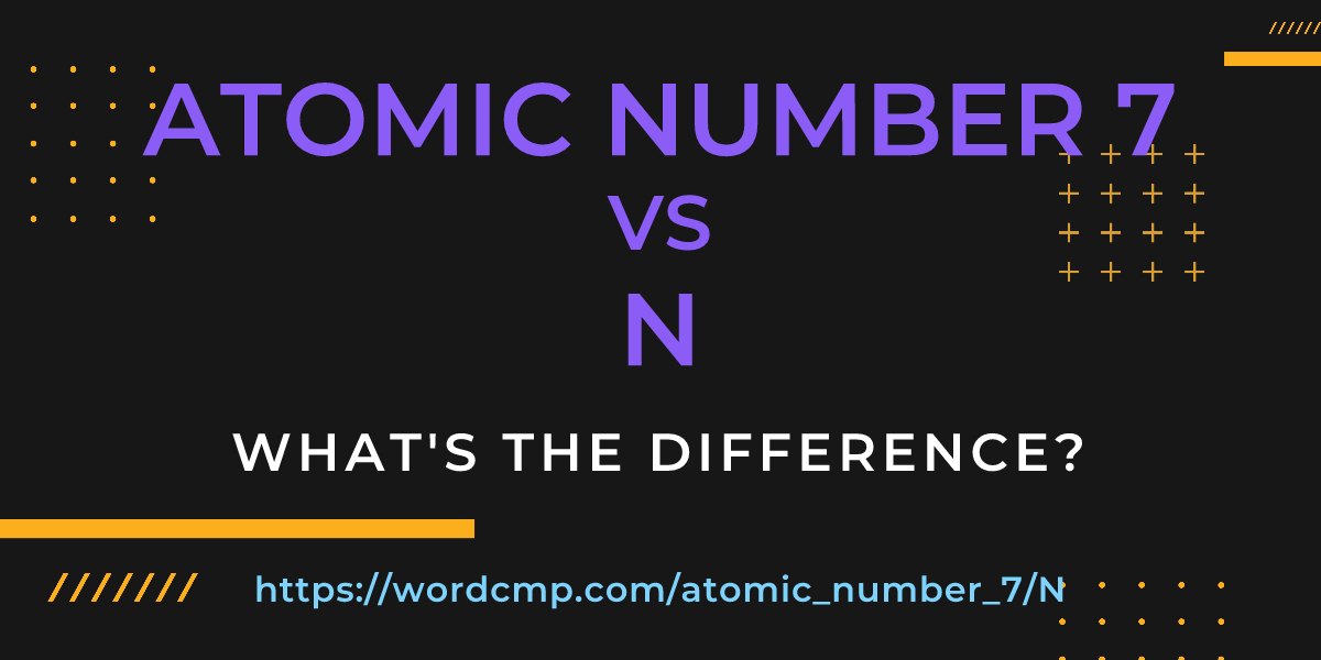 Difference between atomic number 7 and N